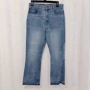 Point Sur Mens Size 28 Light Wash Straight Leg Distressed Raw Hem Denim Jeans